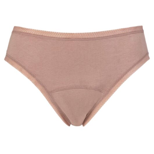 Women's 1 Pack Love Luna Period Bikini Briefs Mocha 10-12